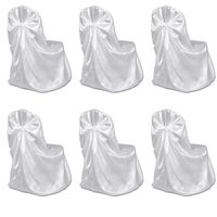 241184 6 pcs White Chair Cover for Wedding Banquet