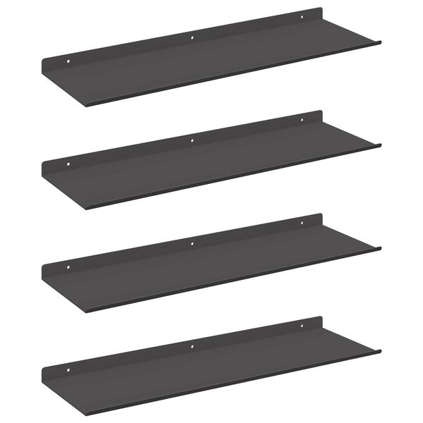 vidaXL Flj&oacute;tandi skrifbor&eth; Vegghengt 4 pcs Svart 60 x 18 x 2,5 cm St&aacute;l