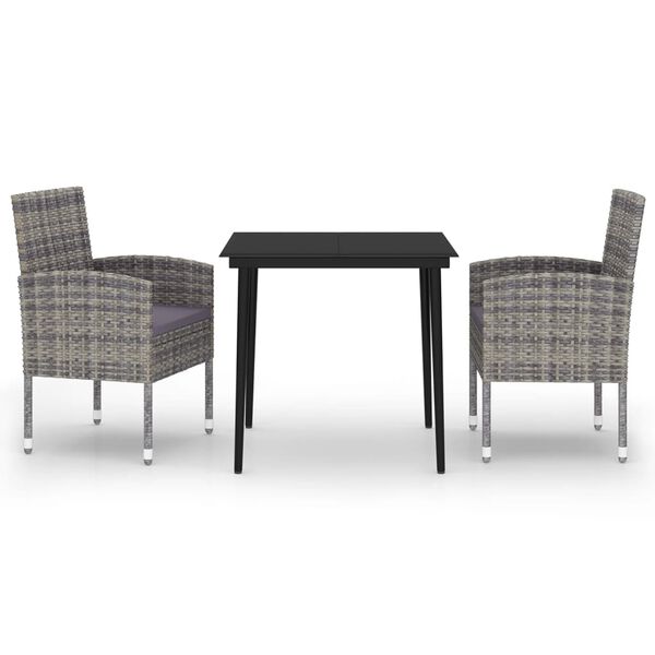 vidaXL 3 Hluta Gar&eth;bor&eth;stofusett Reykgr&aacute;r