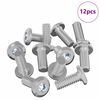 vidaXL H&ouml;fu&eth;l&aacute;saskr&uacute;fa 12 pcs Silfur M6 x 15 mm St&aacute;l