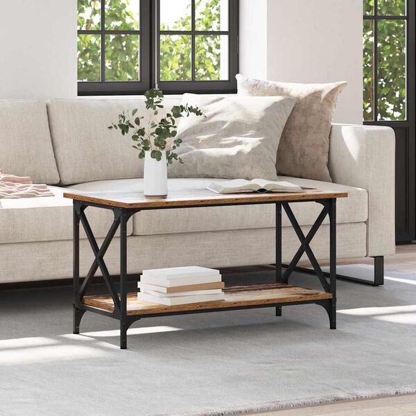 vidaXL S&oacute;fabor&eth; Gamalt vi&eth;ur 80 x 45 x 45.5 cm Samsettur vi&eth;ur