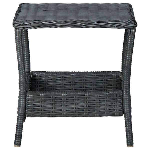vidaXL Garðborð Dökkgrátt 45x45x46,5 cm Pólýrattan