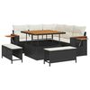 vidaXL Gar&eth;s&oacute;fa sett 8 pcs Svartur p&oacute;l&yacute;rattan