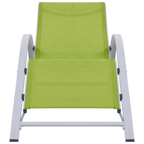 vidaXL Sólbekkir 2 stk. með Borði Ál Grænir