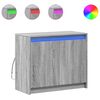 vidaXL Skenkur me&eth; LED Gr&aacute;ir Sonoma Eik 72x34x61 cm Samsettur Vi&eth;ur