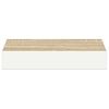 vidaXL Vegghengdar Hillur 4 stk. Eikarlitur & Hv&iacute;tur 23x23,5x3,8cm MDF