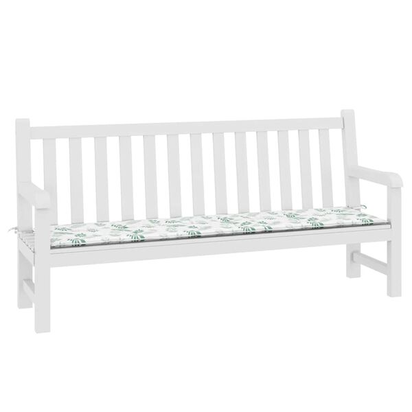 vidaXL Sessa á Garðbekk Laufamynstur 200x50x4 cm Tauáklæði