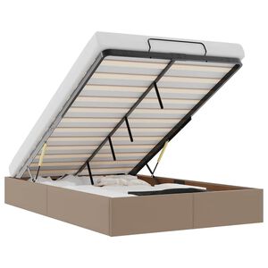 vidaXL Ottoman r&uacute;mgrind &aacute;n d&yacute;nu Cappucino 120x200 cm gervi le&eth;ur