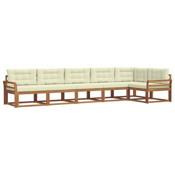 vidaXL &Uacute;ti s&oacute;fasett me&eth; p&uacute;&eth;i 6 pcs N&aacute;tt&uacute;rulegt og Krem