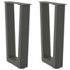 vidaXL s&oacute;fabor&eth;sf&aelig;tur V-laga 2 stk. antras&iacute;t 38x(42-43,3) cm st&aacute;l