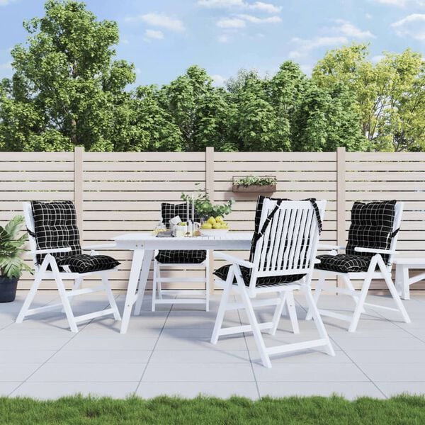 vidaXL St&oacute;lsessur me&eth; L&aacute;gu Baki 4 stk. Svartk&ouml;fl&oacute;tt Oxfordefni