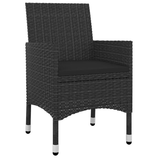 vidaXL 5 Hluta Gar&eth;sett me&eth; Sessum P&oacute;l&yacute;rattan og Gler