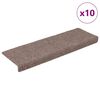 vidaXL Stigamottur sj&aacute;lfl&iacute;mandi 10 stk 65x21x4 cm Lj&oacute;sbr&uacute;nar r&eacute;tthyrndar br&uacute;nir