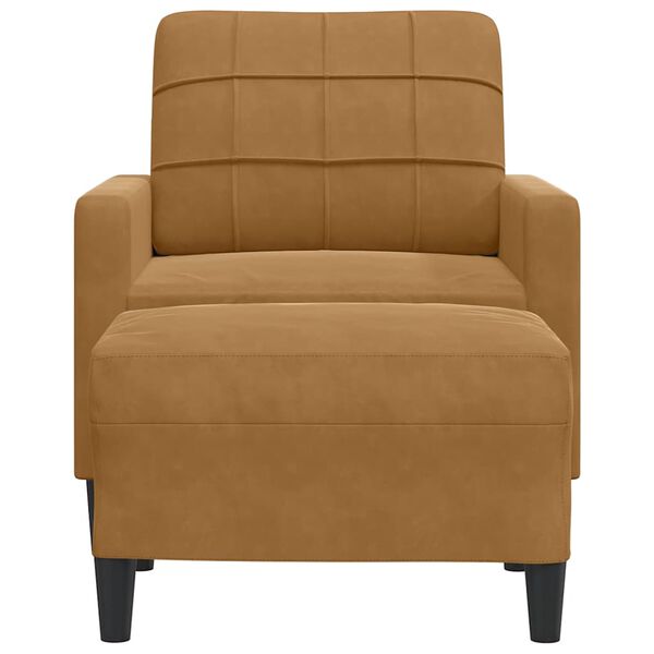 vidaXL Stofust&oacute;ll me&eth; F&oacute;tskemli 60 cm Br&uacute;nt Flauel