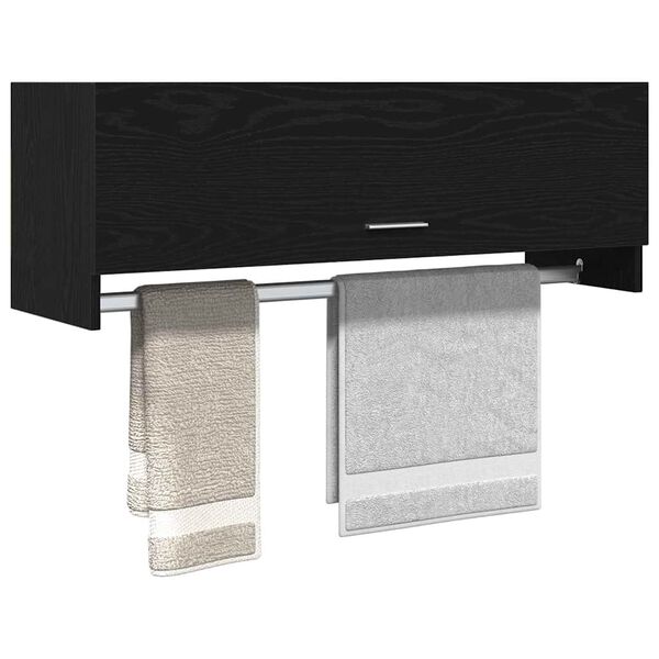 vidaXL Geymsluk&aacute;pur Svartur Eik 100 x 32,5 x 35 cm Samsettur vi&eth;ur