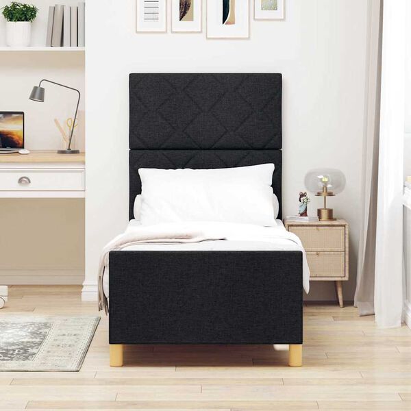 vidaXL Ramsv&iacute;k me&eth; h&ouml;fu&eth;gafl Svartur 80 x 200 cm d&uacute;kur