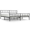 vidaXL R&uacute;mgrind &uacute;r M&aacute;lmi me&eth; H&ouml;fu&eth;gafli & F&oacute;tagafli Sv&ouml;rt 183x213 cm