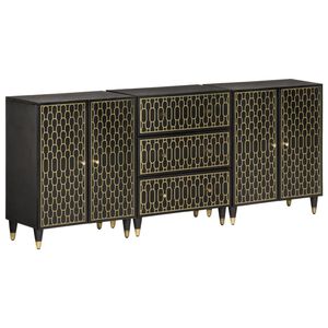 vidaXL Hli&eth;arsk&aacute;par 3 stk. 60x33x75 cm Gegnheill Mang&oacute;vi&eth;ur