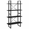vidaXL B&oacute;kahilla me&eth; 4 Hillum Sv&ouml;rt 80x30x140 cm Samsettur Vi&eth;ur