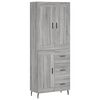 vidaXL H&aacute;r Sk&aacute;pur Gr&aacute;r Sonoma 69,5x34x180 cm Samsettur Vi&eth;ur