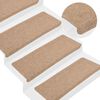 vidaXL Stigamottur Sj&aacute;lfl&iacute;mandi 30 stk Beige 65x24,5x3,5 cm
