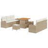 vidaXL Gar&eth;s&oacute;fa sett me&eth; p&uacute;&eth;i me&eth; geymslu 9 pcs Beige og krem