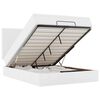 vidaXL Ottoman r&uacute;m me&eth; d&yacute;nu & LED Hv&iacute;tt 140x190cm gervi le&eth;ur