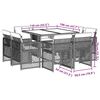 vidaXL 9 Hluta Gar&eth;bor&eth;sett me&eth; Sessum Drapplitu&eth; Blanda P&oacute;l&yacute;rattan
