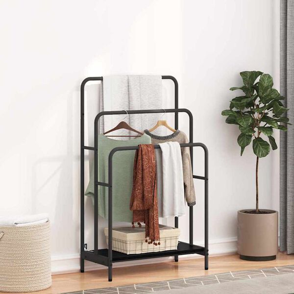 vidaXL Fatahengir Svartur Eik 60 x 30 x 100,5 cm Samsettur vi&eth;ur