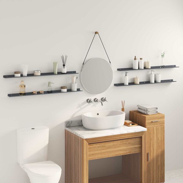 vidaXL Flj&oacute;tandi skrifbor&eth; 4 pcs Antras&iacute;t 100 x 9 x 2,5 cm St&aacute;l