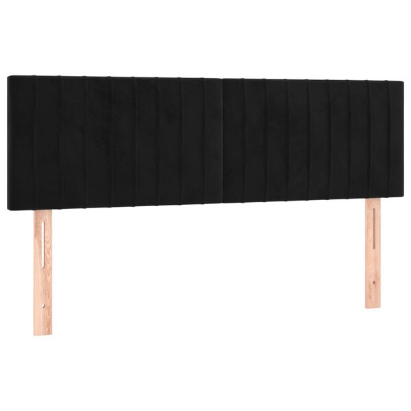 vidaXL H&ouml;fu&eth;gaflar Svart 144x5x78/88 cm Flauel