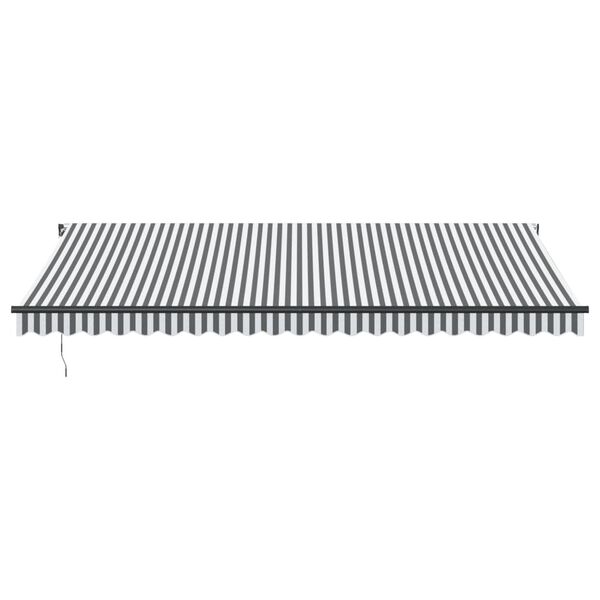 vidaXL Handvirkt &Uacute;tdraganlegt Skyggni Reykgr&aacute;tt og Hv&iacute;tt 500x350 cm