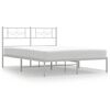vidaXL R&uacute;mgrind &uacute;r M&aacute;lmi me&eth; H&ouml;fu&eth;gafli Hv&iacute;t 140x190 cm