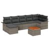 vidaXL Gar&eth;s&oacute;fa sett me&eth; p&uacute;&eth;i 8 pcs Gr&aacute;r p&oacute;l&yacute;rattan