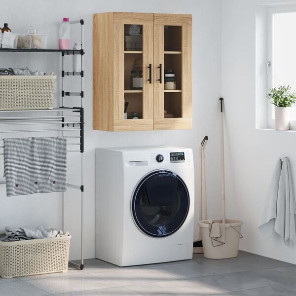 vidaXL Vegghengdur Sk&aacute;pur Sonoma Eik 69,5x34x90 cm