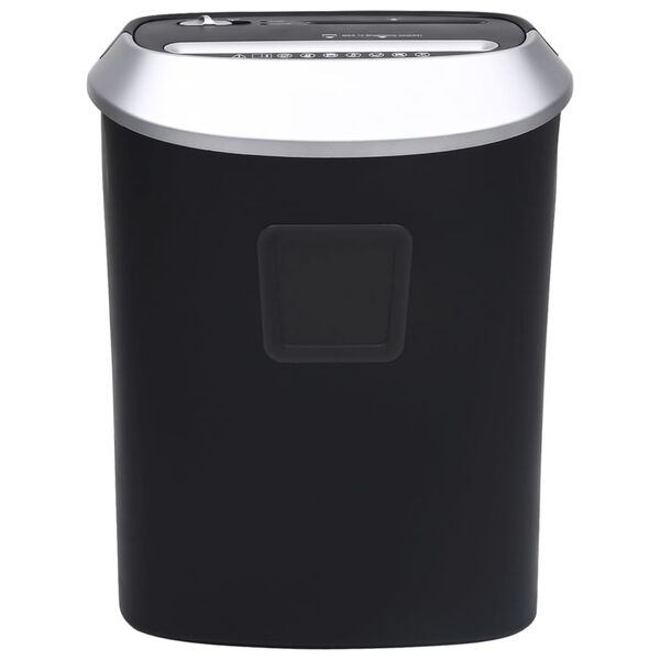 vidaXL Pappírstætari 10 Arkir Krossskurður Svartur