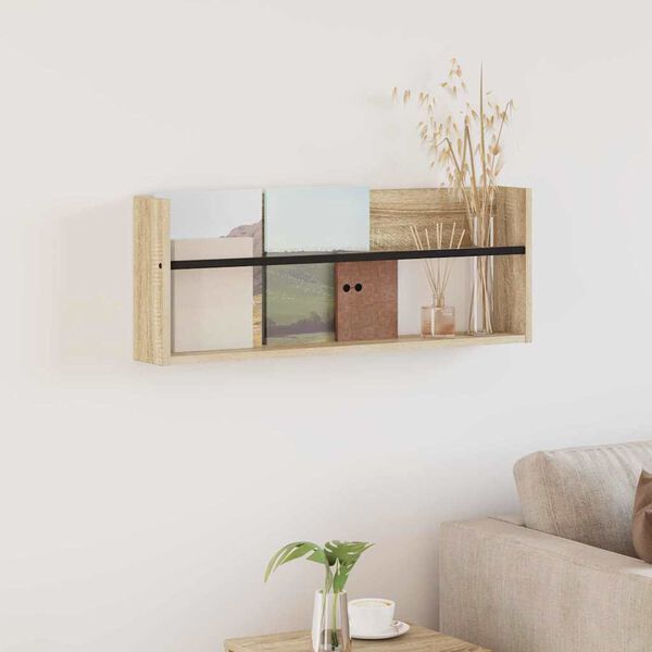 vidaXL T&iacute;marit Hillur Sonoma Eik 80 x 12 x 30 cm Samsettur vi&eth;ur