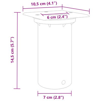 vidaXL Jarðljós Ferhyrnt Svart 10,5x10,5 cm Steypt Álbygging