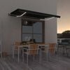 vidaXL Sj&aacute;lfvirkt Syggni me&eth; LED&Vindskynjara 450x350 cm Reykgr&aacute;tt