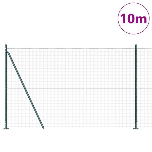 vidaXL Gir&eth;ingarp&oacute;stur Gr&aelig;nn 10 x 1,6 m (25 x 25 mm v&iacute;r) St&aacute;l og PVC