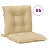 vidaXL St&oacute;lsessur L&aacute;gt Bak 6stk Drapplita&eth;ar 100x50x7cm Tau&aacute;kl&aelig;&eth;i