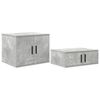 vidaXL Geymslusk&aacute;pur 2 pcs Steingri&eth; 108 x 41 x 40 cm Samsettur vi&eth;ur