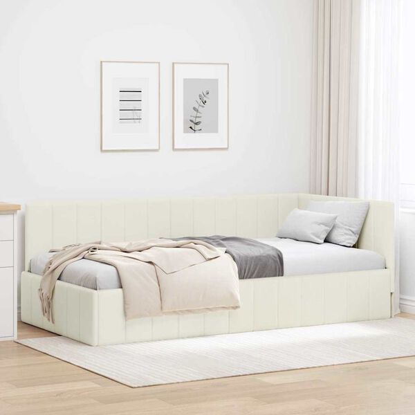 vidaXL Hornr&uacute;m ramma me&eth; h&ouml;fu&eth;gafl Rj&oacute;malitur 90 cm x 190 cm Flauel
