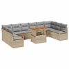 vidaXL Gar&eth;s&oacute;fa sett me&eth; p&uacute;&eth;i 11 pcs Beige og Gr&aacute;tt
