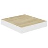 vidaXL Vegghengdar Hillur 2 stk. Eikarlitur & Hv&iacute;tur 23x23,5x3,8cm MDF