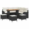 vidaXL Gar&eth;s&oacute;fa sett me&eth; p&uacute;&eth;i 9 pcs Svartur p&oacute;l&yacute;rattan