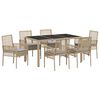 vidaXL Gar&eth;ur bor&eth;sett 7 pcs Drapplita&eth;ur p&oacute;l&yacute;rattan