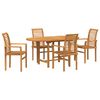 vidaXL Gar&eth;ur bor&eth;sett 5 pcs Br&uacute;nn Solid teak vi&eth;ur