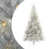 vidaXL Gervi fyrirfram l&yacute;stum j&oacute;latr&eacute; me&eth; 300 LED Silfur 210 cm PET