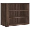 vidaXL Veggfestur Sk&aacute;pur Br&uacute;n Eik 75x35x60 cm Samsettur Vi&eth;ur